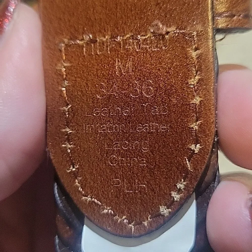 DOCKERS — GENUINE LEATHER Braided Belt Dark Brown